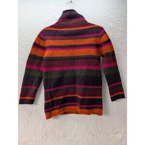 PARAPHRASE Wool Color block Striped Sweater Women Medium Mock Turtle Vintage